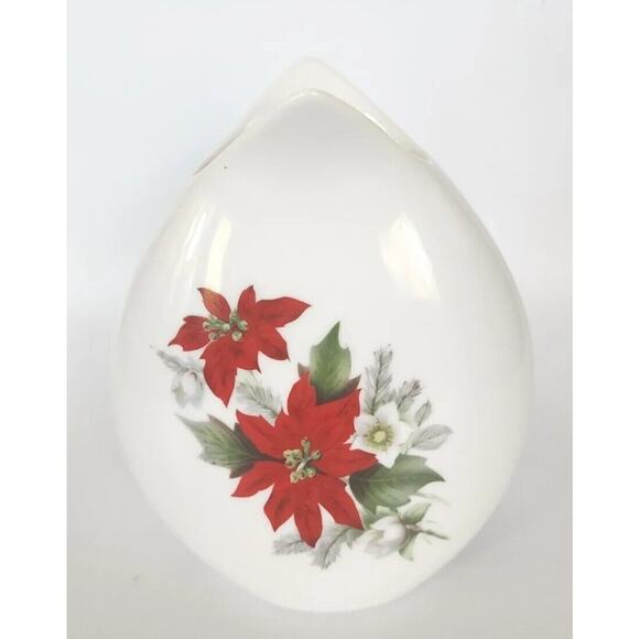 Vintage AK Kaiser W Germany Pointsettia Abt 6.5" Vase Christmas U182